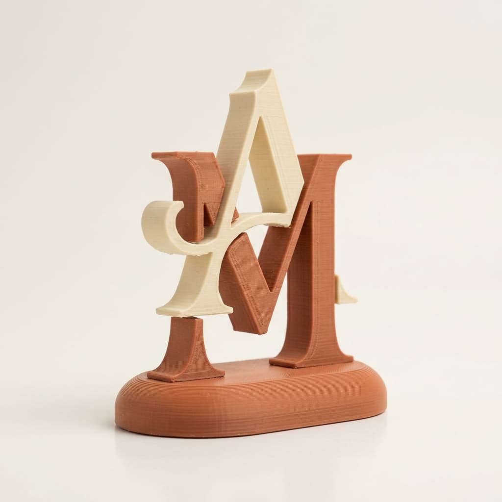Custom Name/Message Desk Sculpture alternate view