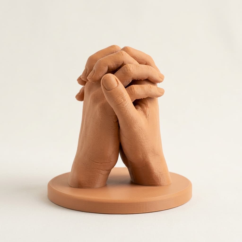 Holding hands couple sculpture